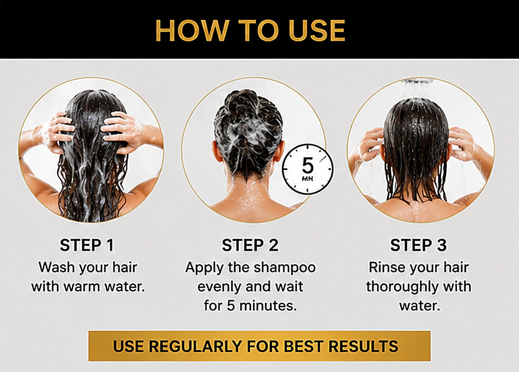 3-in-1 Black Hair Dye Shampoo